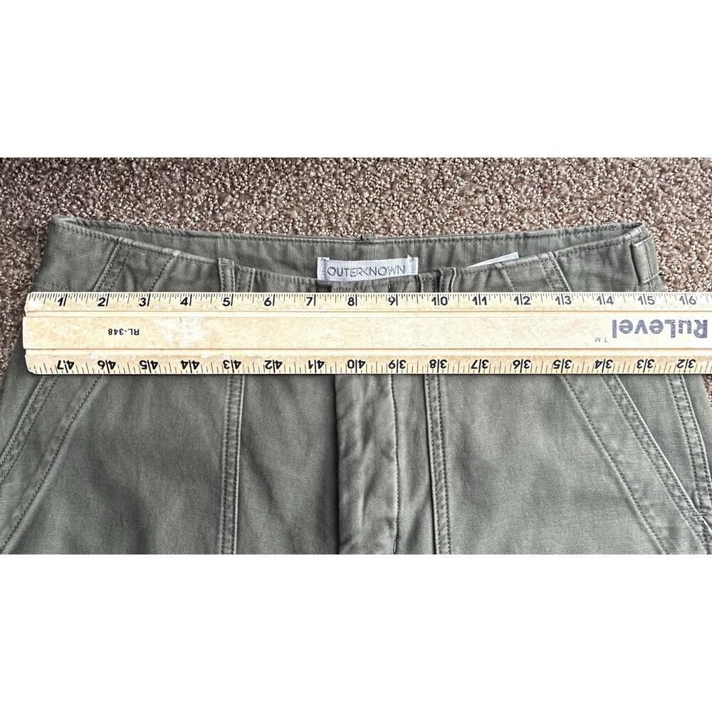 NWT Outerknown Sz 28 Olive Green Utility Military Organic Ctn Wide Leg Pockets - Picture 7 of 12